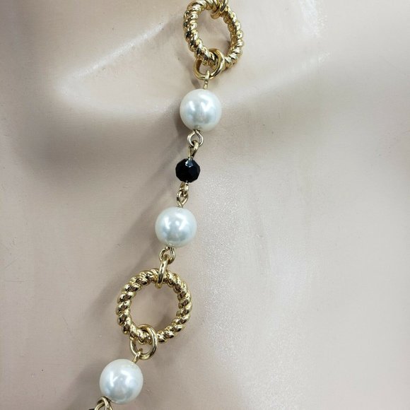 Talbots Single Strand Pearl White Necklace 40" - Picture 9 of 11